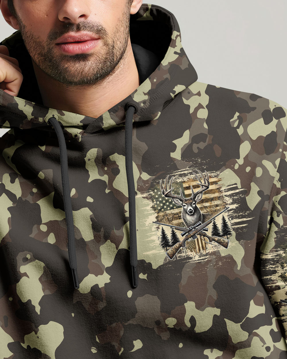 BLISSCORNERS NO BRAGGING UNTIL YOU'RE DRAGGING DEER HUNTING ALL OVER PRINT