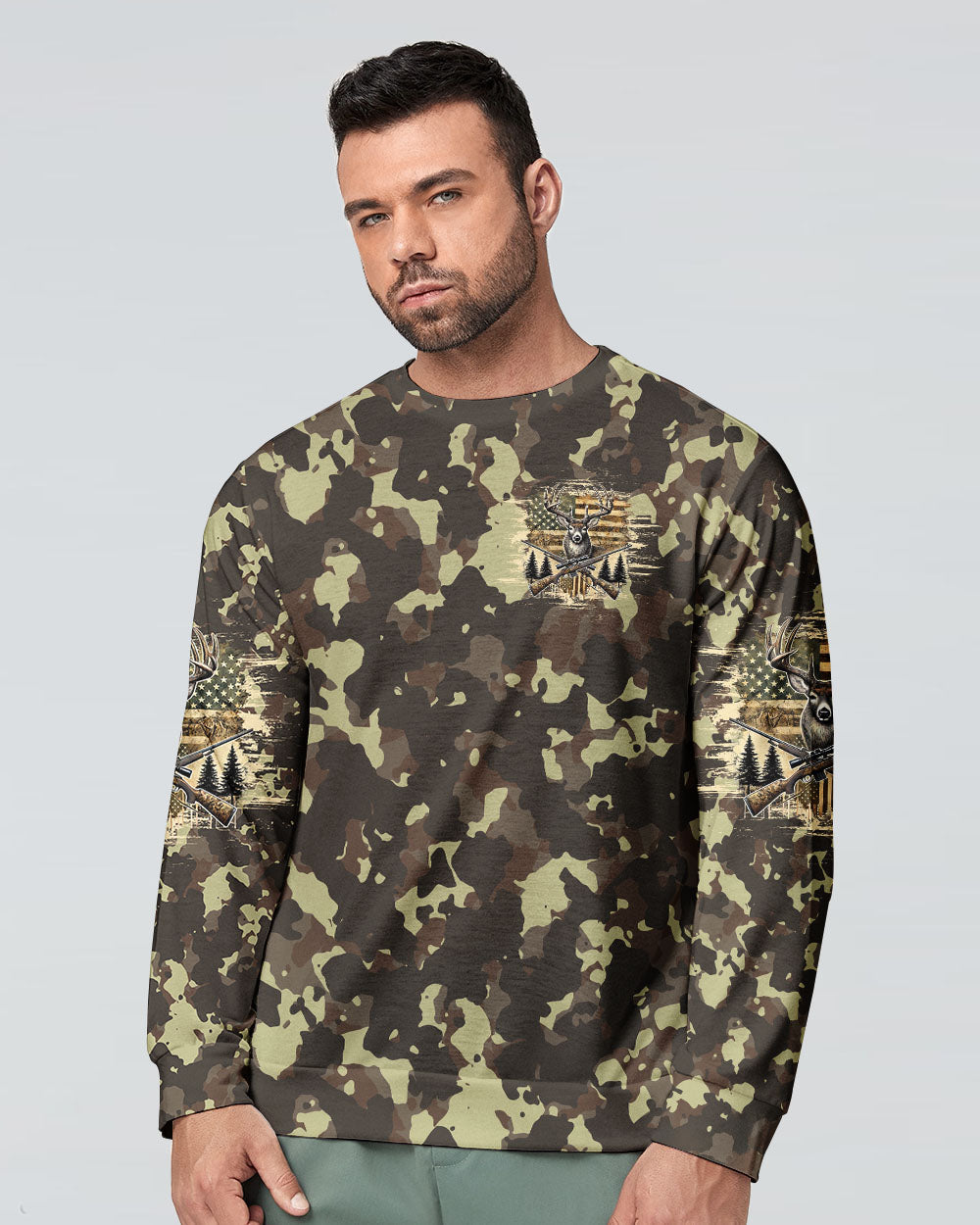 BLISSCORNERS NO BRAGGING UNTIL YOU'RE DRAGGING DEER HUNTING ALL OVER PRINT