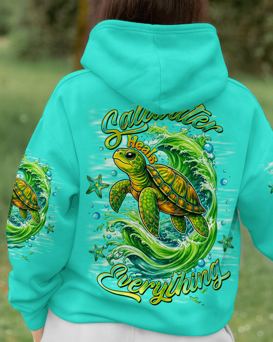BLISSCORNERS SALTWATER HEALS EVERYTHING TURTLE ALL OVER PRINT