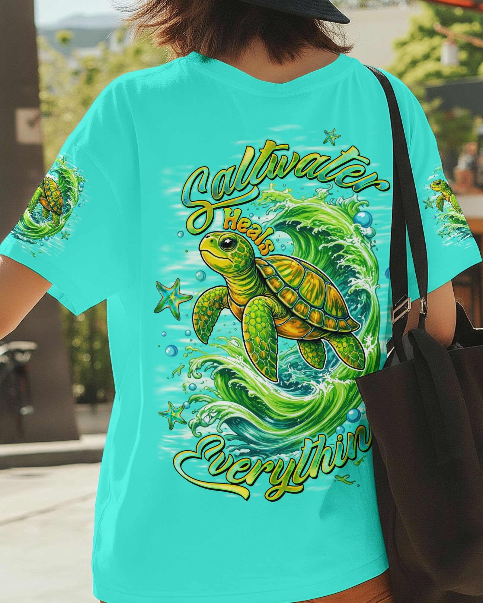 BLISSCORNERS SALTWATER HEALS EVERYTHING TURTLE ALL OVER PRINT