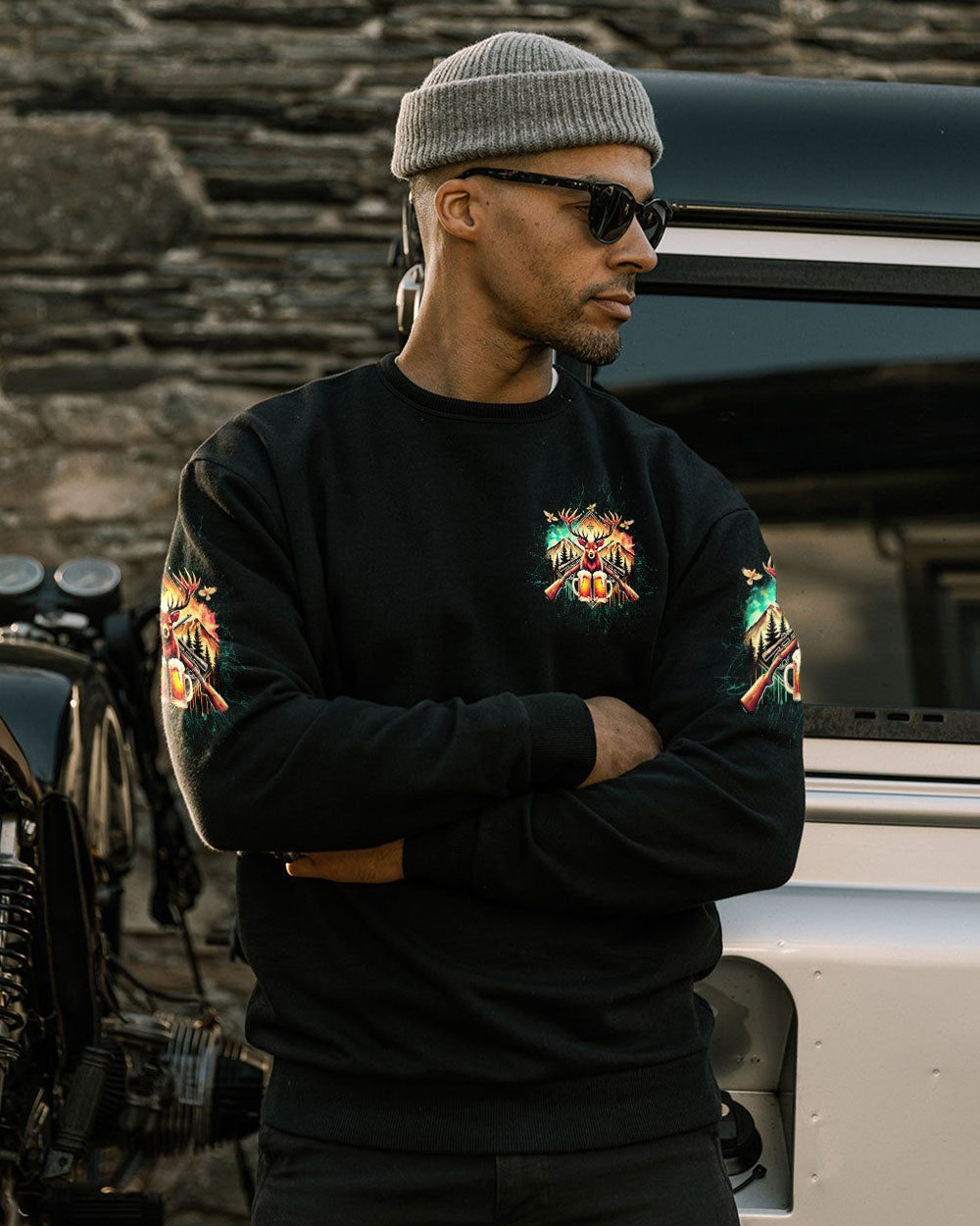 BLISSCORNERS WE SHOOT DEER AND THEN DRINK BEER ALL OVER PRINT