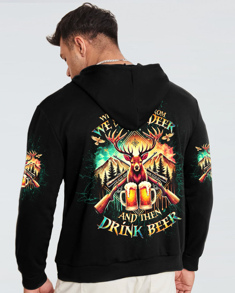BLISSCORNERS WE SHOOT DEER AND THEN DRINK BEER ALL OVER PRINT