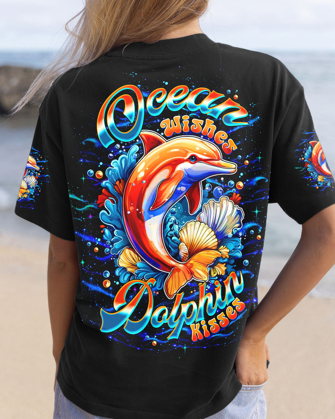 BLISSCORNERS OCEAN WISHES DOLPHIN KISSES ALL OVER PRINT