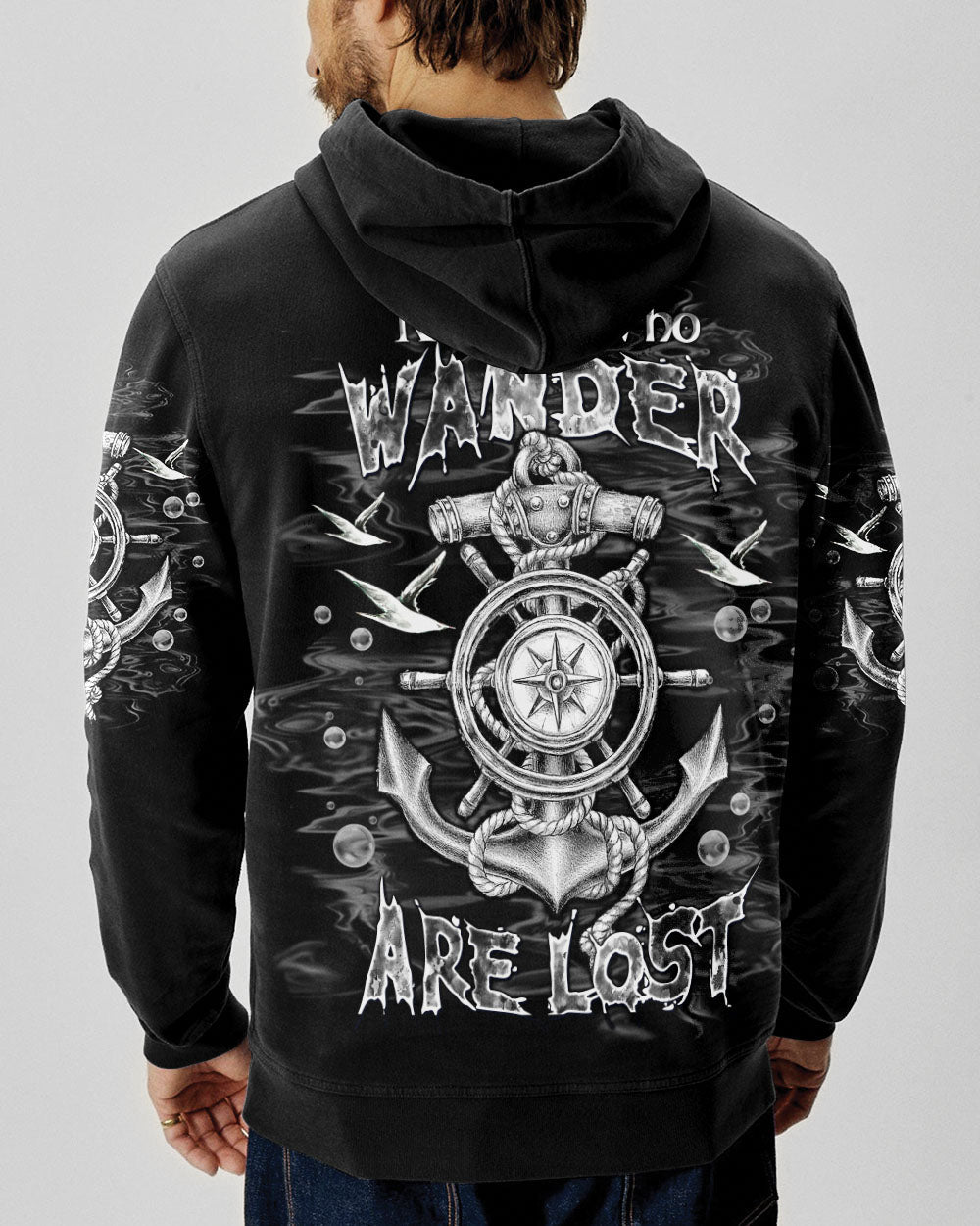 BLISSCORNERS NOT ALL WHO WANDER ARE LOST COMPASS ALL OVER PRINT