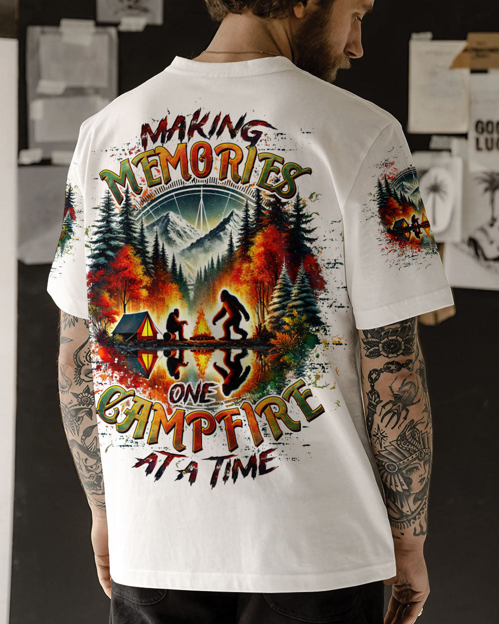 BLISSCORNERS MAKING MEMORIES ONE CAMPFIRE AT A TIME BIGFOOT ALL OVER PRINT