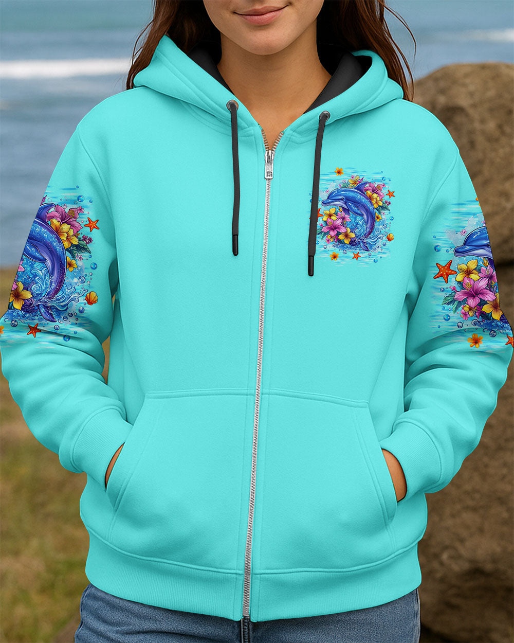 BLISSCORNERS OCEAN WISHES DOLPHIN KISSES ALL OVER PRINT
