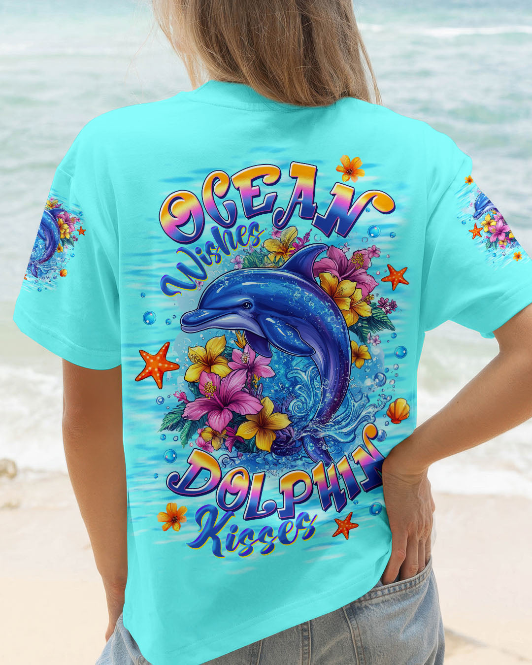 BLISSCORNERS OCEAN WISHES DOLPHIN KISSES ALL OVER PRINT