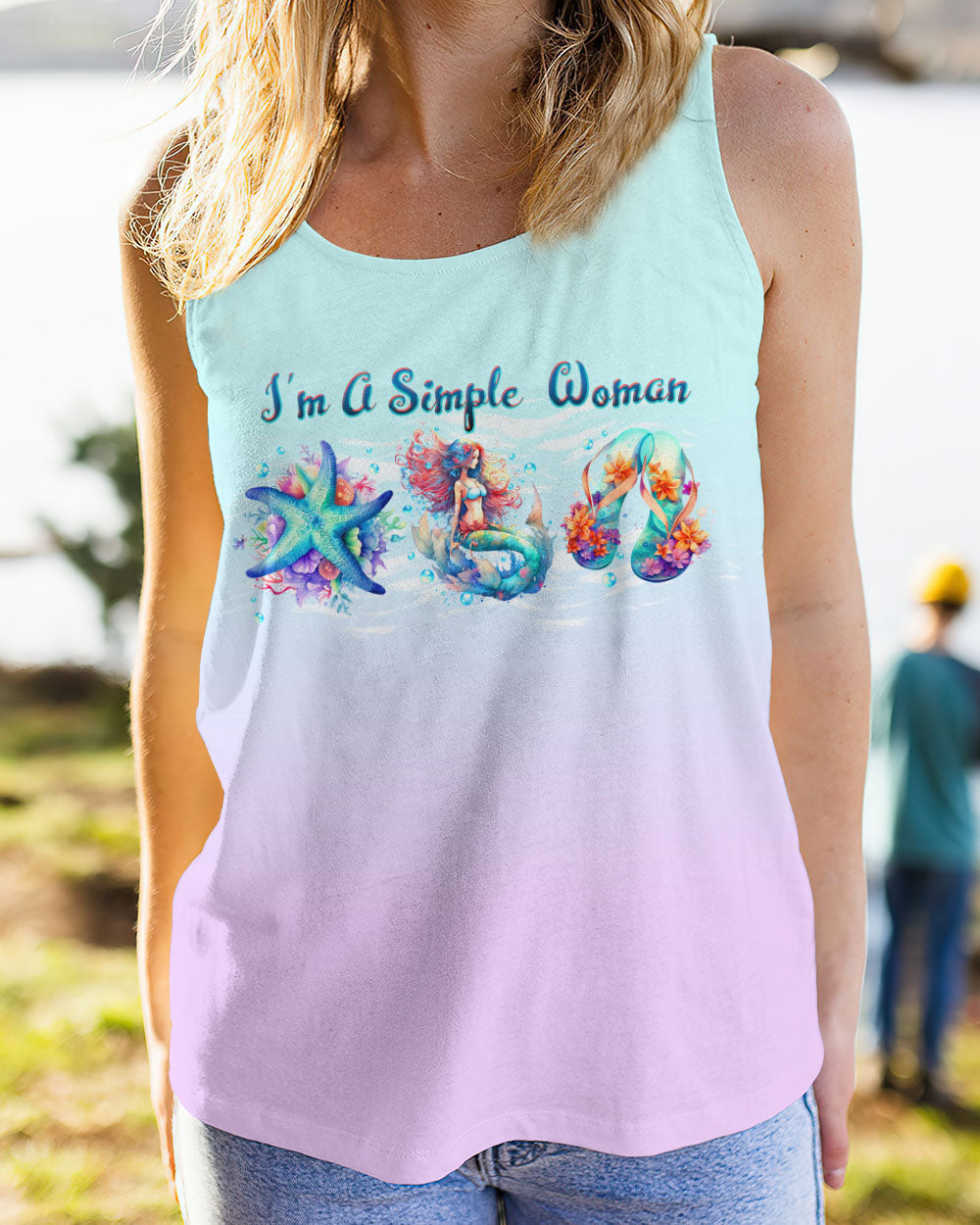 BLISSCORNERS I'M A SIMPLE WOMAN STARFISH MERMAID ALL OVER PRINT