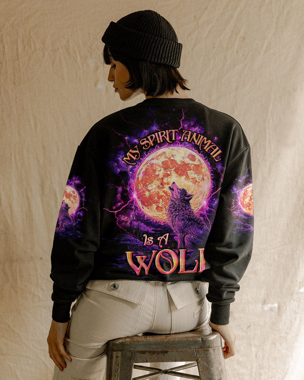 BLISSCORNERS MY SPIRIT ANIMAL IS A WOLF ALL OVER PRINT
