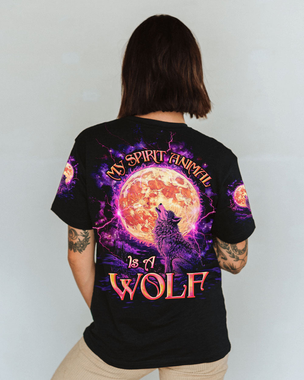BLISSCORNERS MY SPIRIT ANIMAL IS A WOLF ALL OVER PRINT