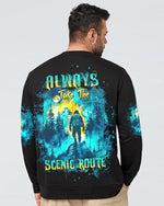 BLISSCORNERS ALWAYS TAKE THE SCENIC ROUTE COMPASS BIGFOOT ALL OVER PRINT