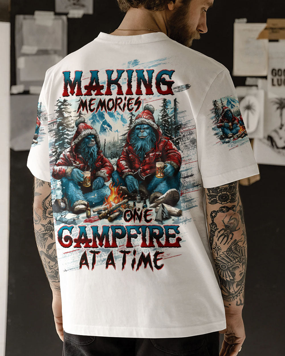 BLISSCORNERS MAKING MEMORIES ONE CAMPFIRE AT A TIME BIGFOOT ALL OVER PRINT