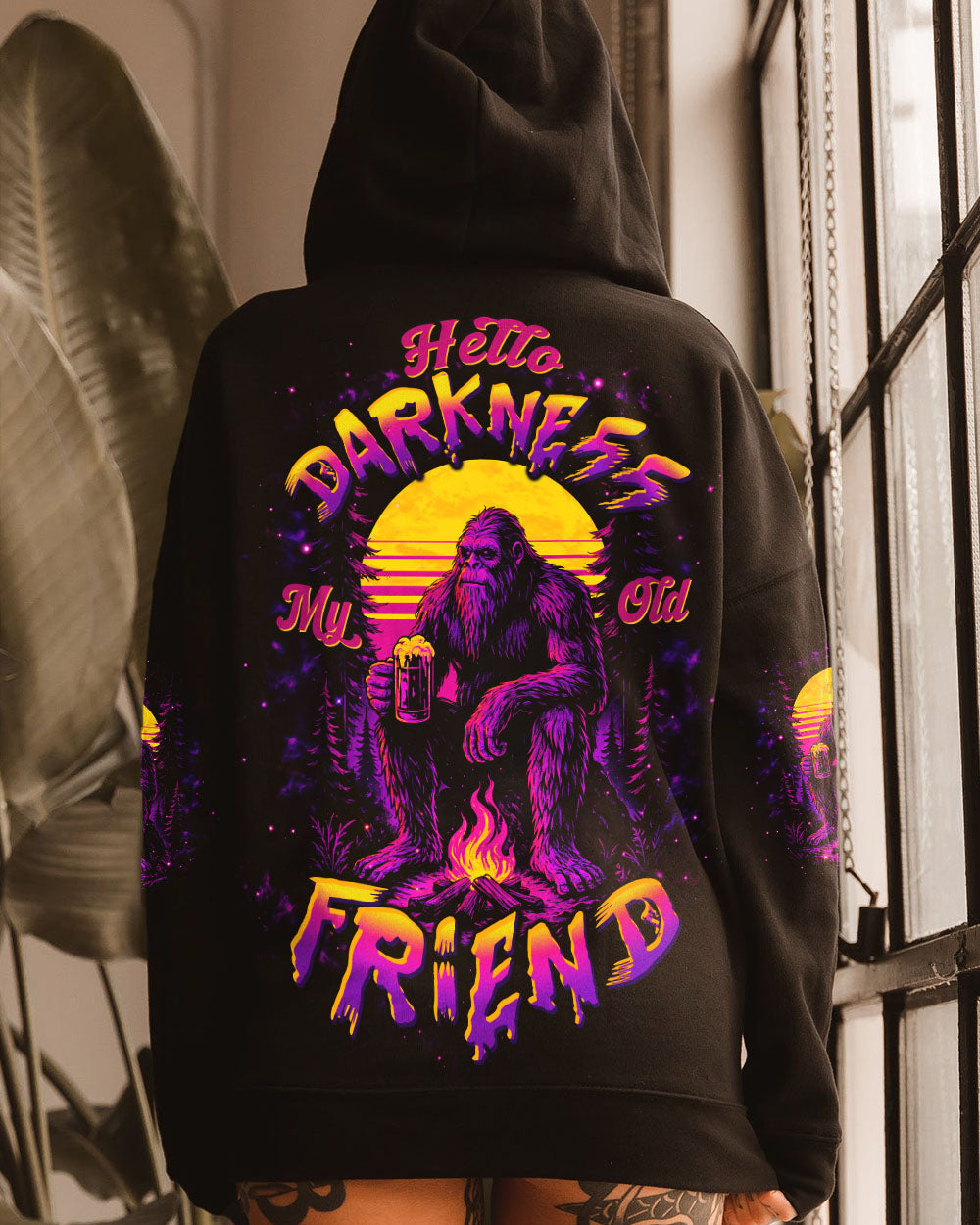 BLISSCORNERS HELLO DARKNESS MY OLD FRIEND BIGFOOT ALL OVER PRINT - TLTW2410252