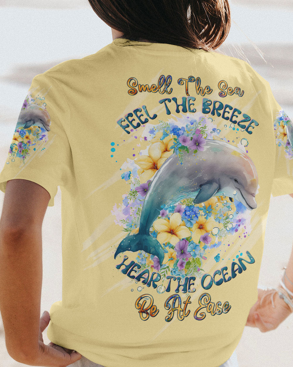 BLISSCORNERS SMELL THE SEA FEEL THE BREEZE DOLPHIN ALL OVER PRINT