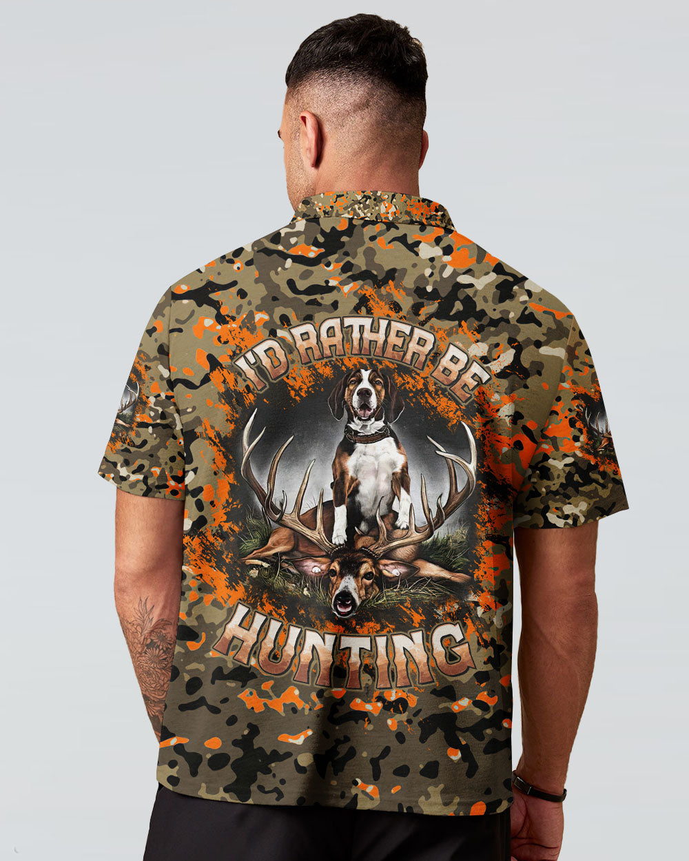 BLISSCORNERS I'D RATHER BE HUNTING DEER FOXHOUND DOG ALL OVER PRINT