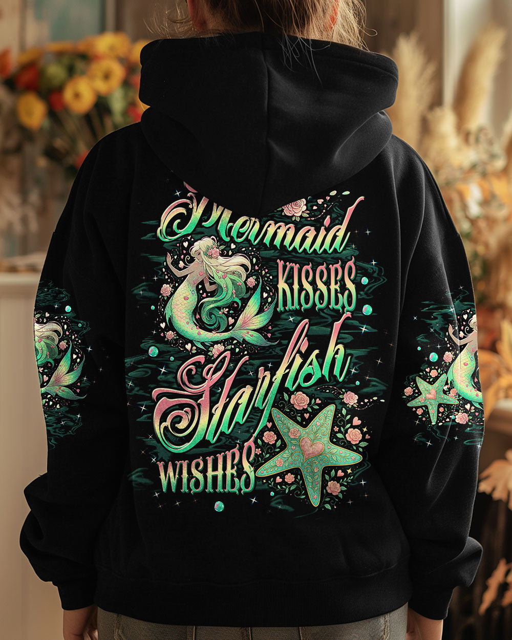 BLISSCORNERS MERMAID KISSES STARFISH WISHES ALL OVER PRINT