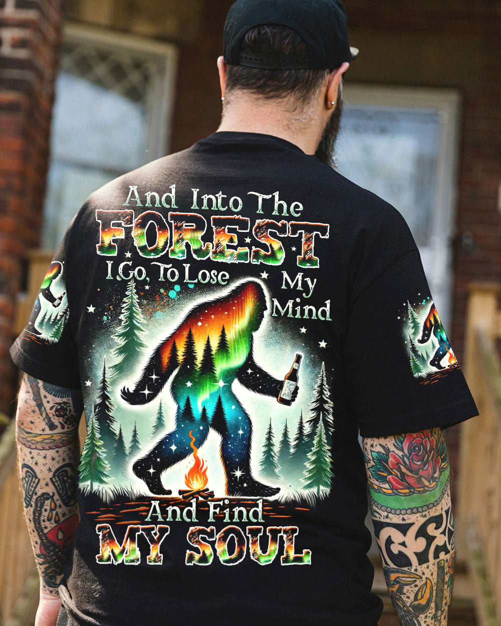 BLISSCORNERS AND INTO THE FOREST I GO BIGFOOT ALL OVER PRINT