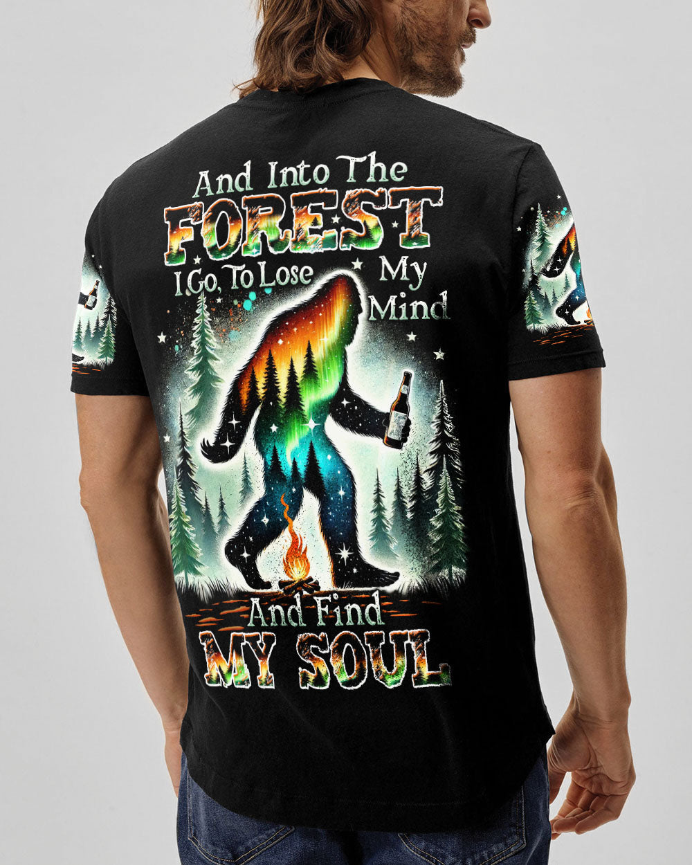 BLISSCORNERS AND INTO THE FOREST I GO BIGFOOT ALL OVER PRINT