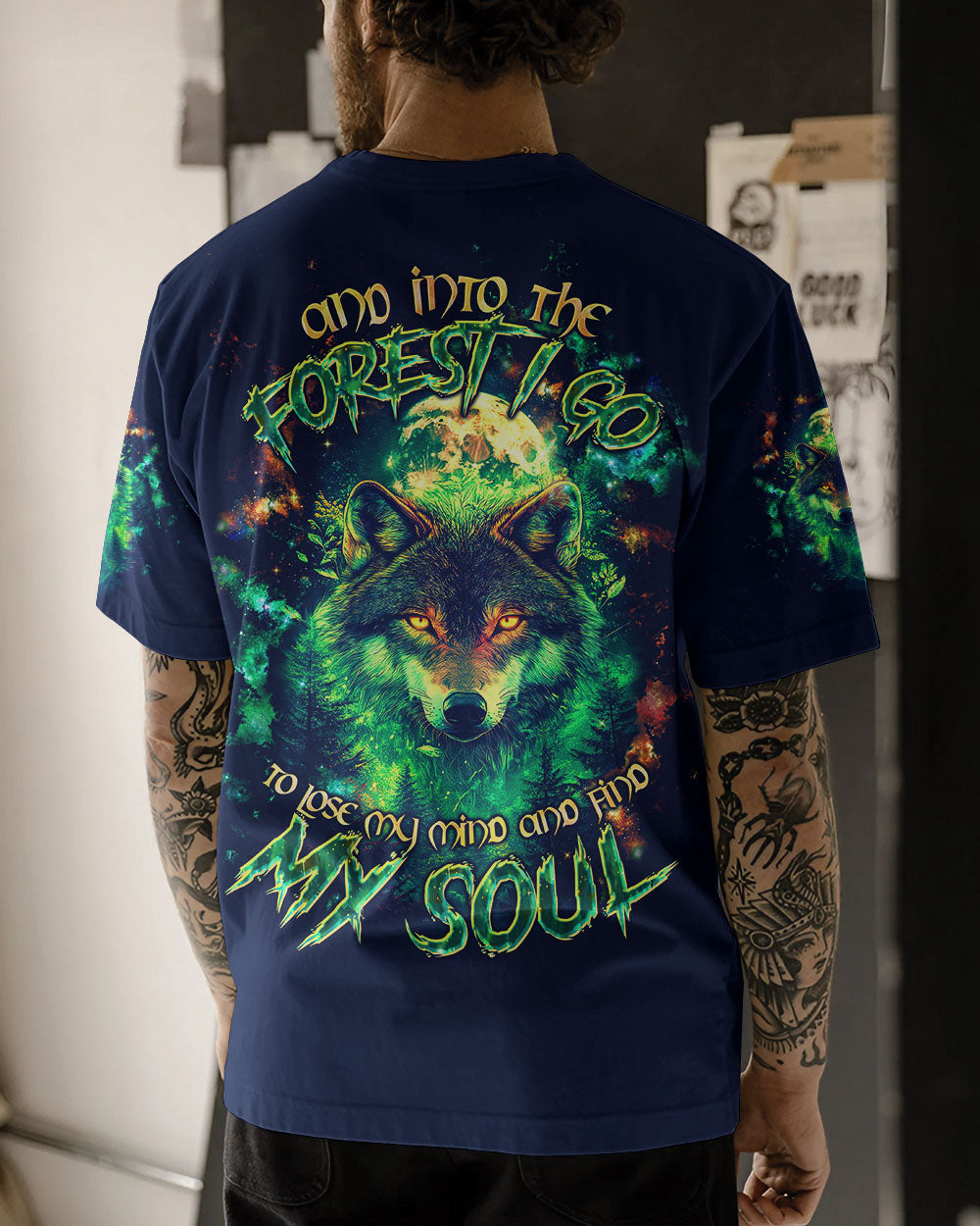 BLISSCORNERS AND INTO THE FOREST I GO WOLF ALL OVER PRINT