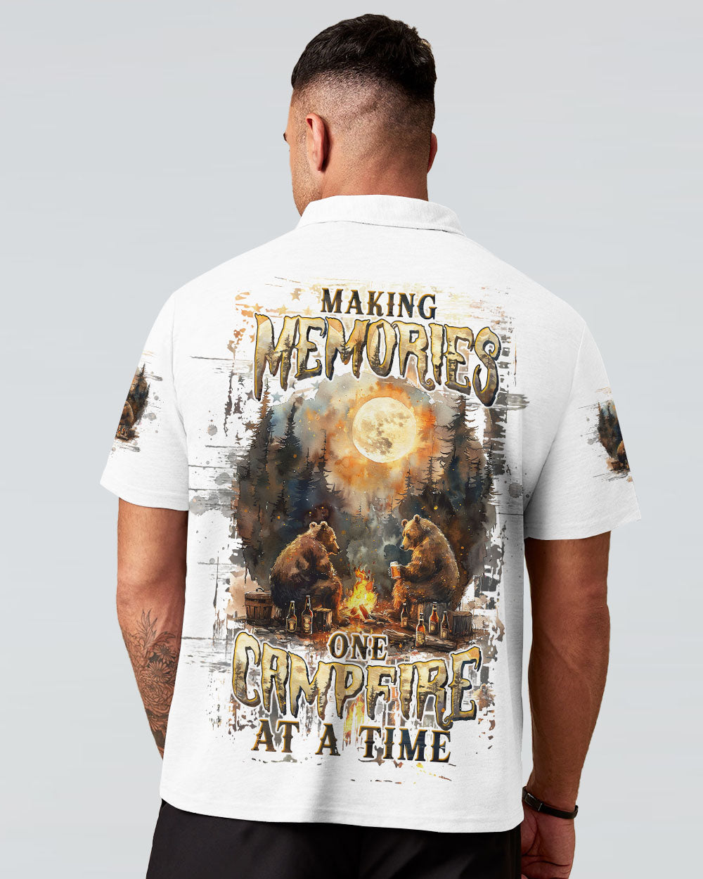 BLISSCORNERS MAKING MEMORIES ONE CAMPFIRE AT A TIME BEAR ALL OVER PRINT