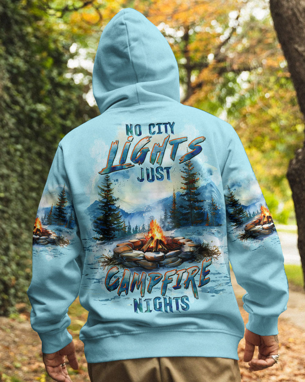 BLISSCORNERS NO CITY LIGHTS JUST CAMPFIRE NIGHTS ALL OVER PRINT
