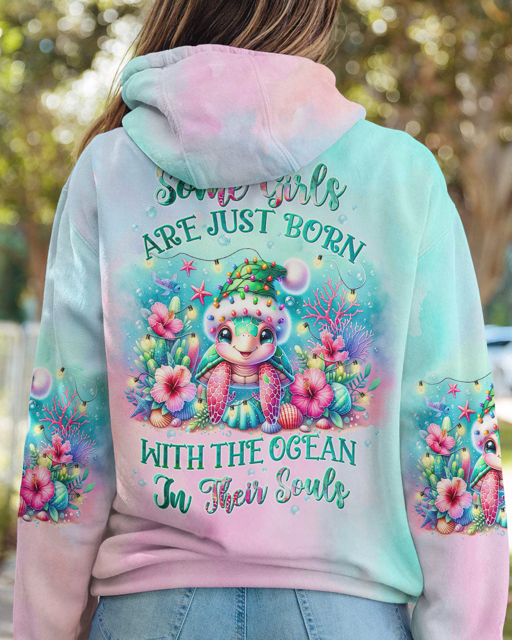 BLISSCORNERS SOME GIRLS ARE JUST BORN TURTLE CHRISTMAS ALL OVER PRINT