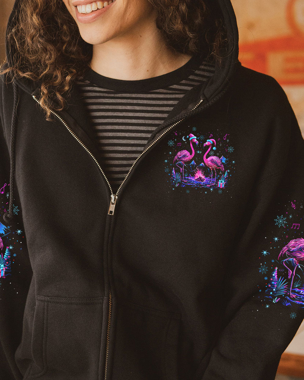 BLISSCORNERS MAKING MEMORIES ONE CAMPFIRE AT A TIME FLAMINGO CHRISTMAS ALL OVER PRINT