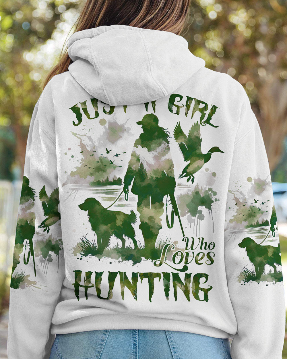 BLISSCORNERS JUST A GIRL WHO LOVES HUNTING ALL OVER PRINT