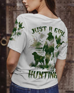 BLISSCORNERS JUST A GIRL WHO LOVES HUNTING ALL OVER PRINT