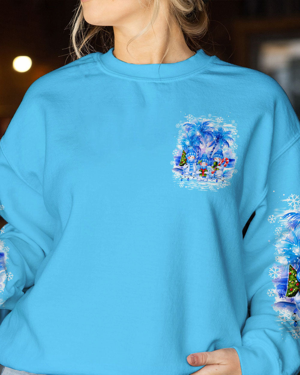 BLISSCORNERS SMELL THE SEA FEEL THE BREEZE SNOWMAN CHRISTMAS ALL OVER PRINT