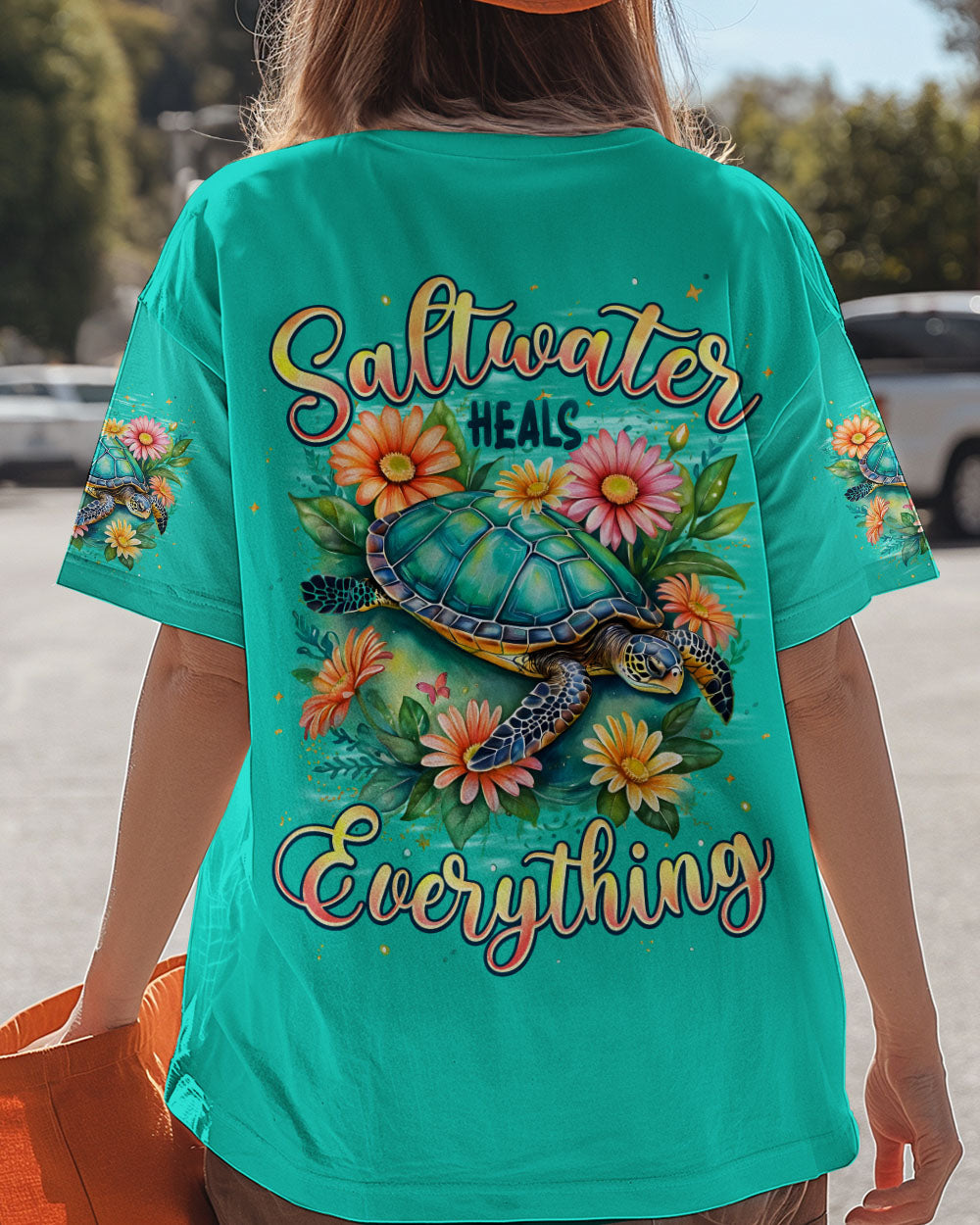 BLISSCORNERS SALTWATER HEALS EVERYTHING TURTLE ALL OVER PRINT