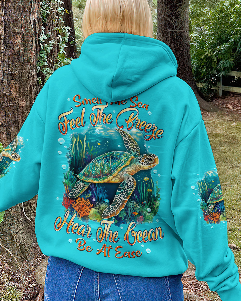 BLISSCORNERS SMELL THE SEA FEEL THE BREEZE TURTLE ALL OVER PRINT