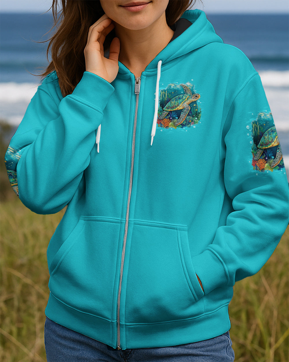 BLISSCORNERS SMELL THE SEA FEEL THE BREEZE TURTLE ALL OVER PRINT