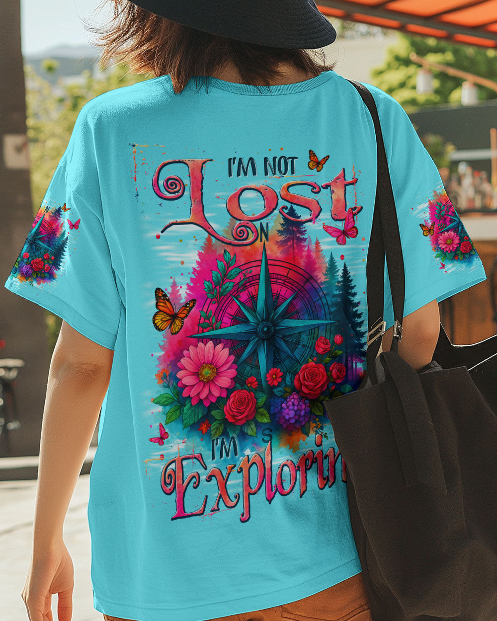 BLISSCORNERS I'M NOT LOST I'M EXPLORING COMPASS ALL OVER PRINT