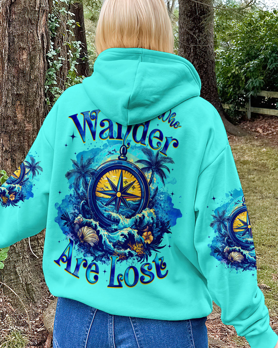 BLISSCORNERS NOT ALL WHO WANDER ARE LOST COMPASS ALL OVER PRINT