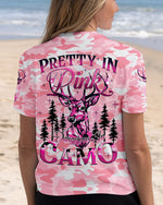 BLISSCORNERS PRETTY IN PINK DEER HUNTING ALL OVER PRINT