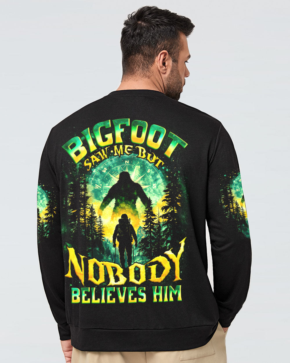 BLISSCORNERS BIGFOOT SAW ME BUT NOBODY BELIEVES HIM ALL OVER PRINT