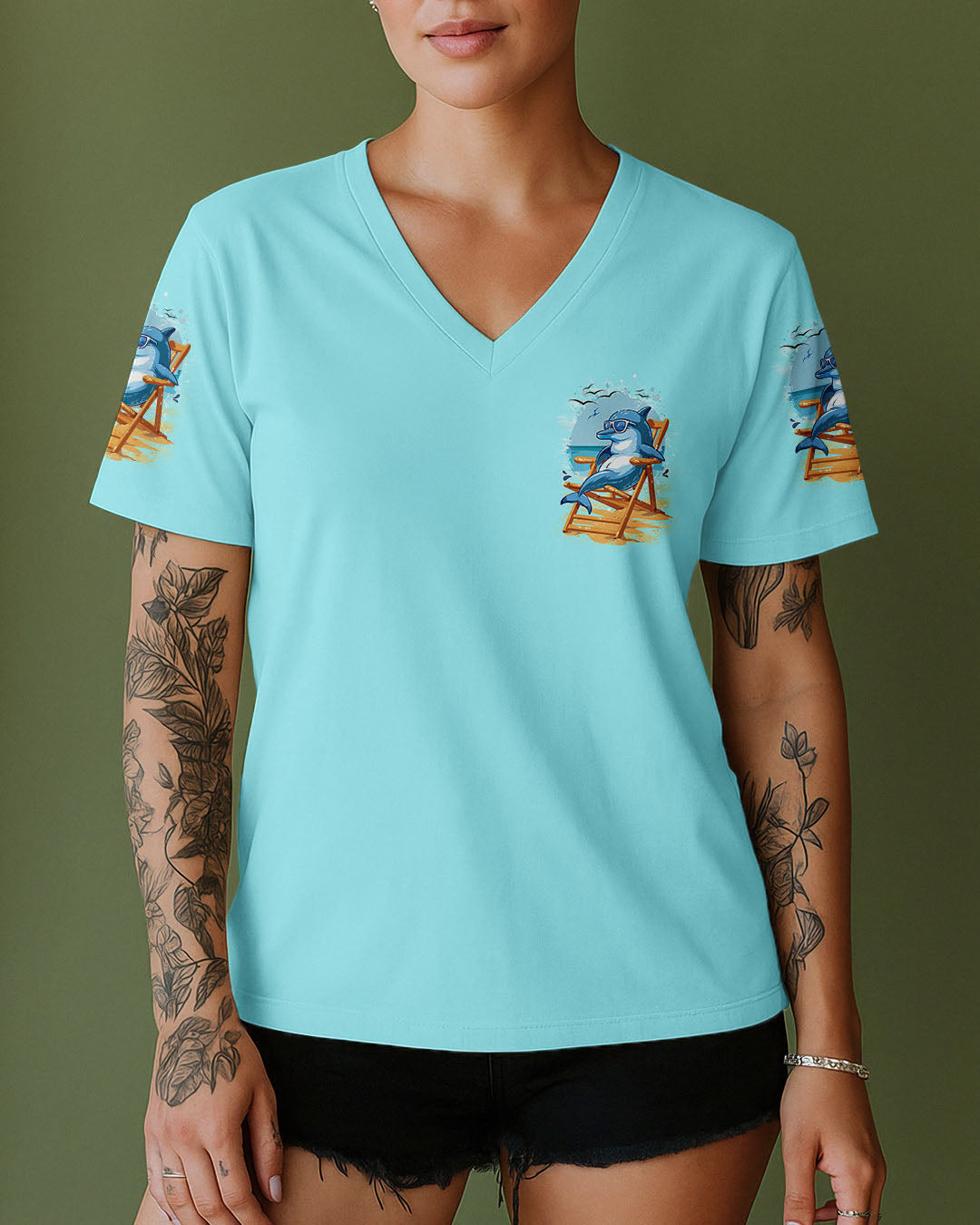 BLISSCORNERS SMELL THE SEA FEEL THE BREEZE DOLPHIN ALL OVER PRINT