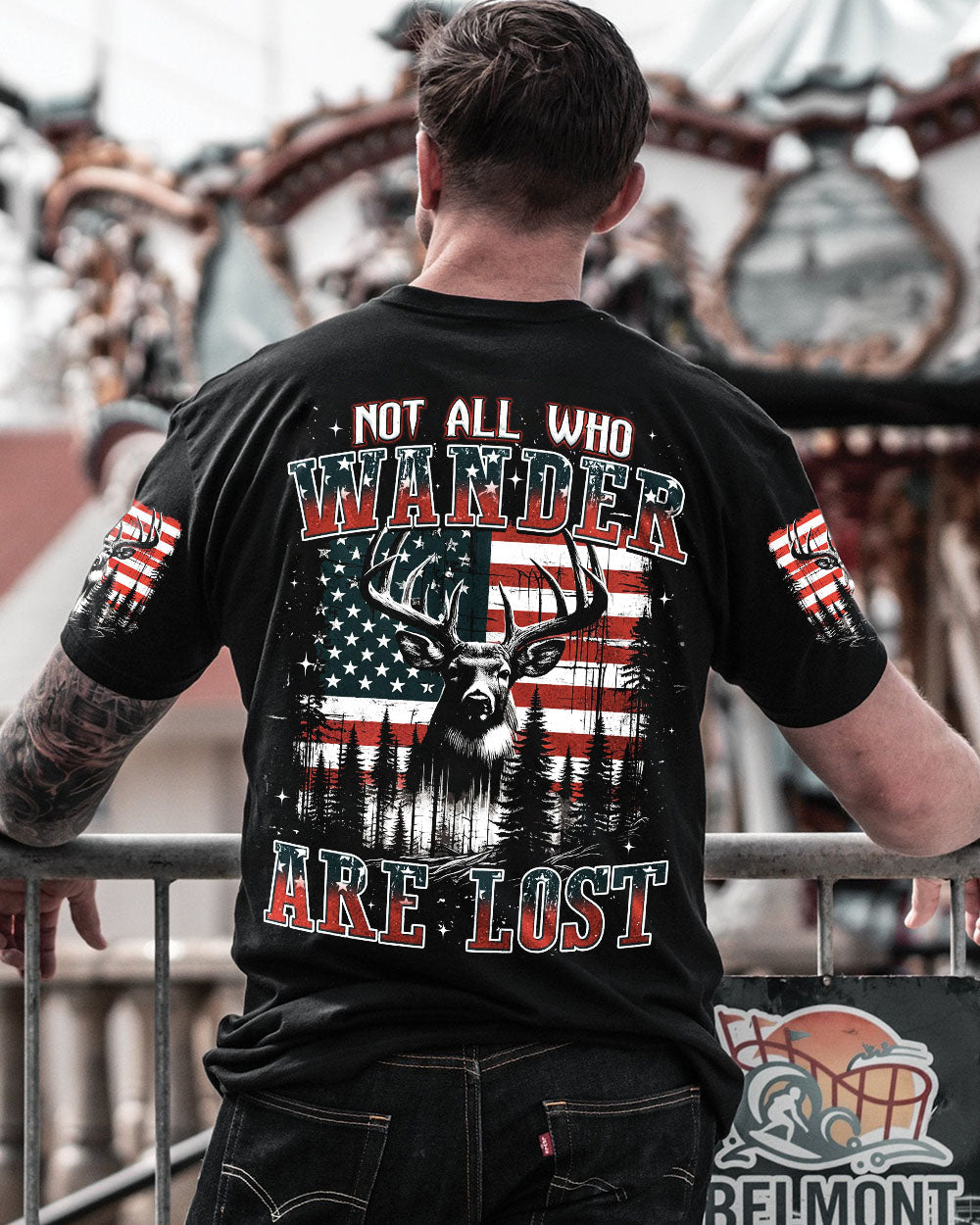 BLISSCORNERS NOT ALL WHO WANDER ARE LOST DEER ALL OVER PRINT