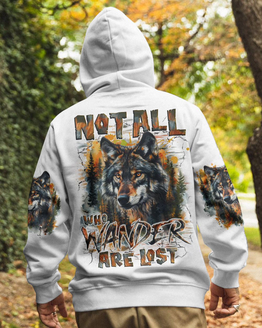 BLISSCORNERS NOT ALL WHO WANDER ARE LOST WOLF ALL OVER PRINT