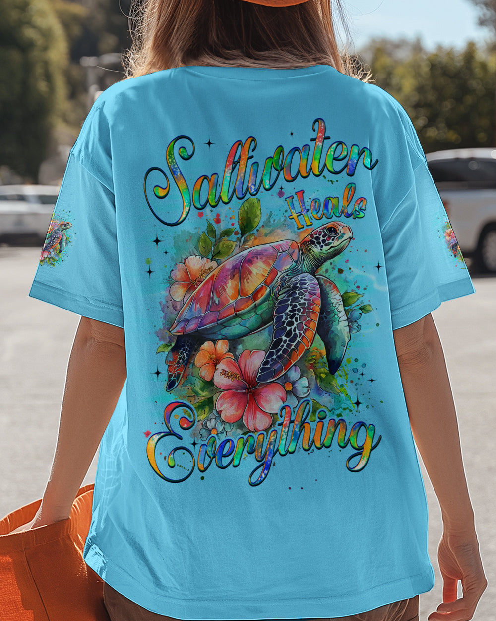 BLISSCORNERS SALTWATER HEALS EVERYTHING TURTLE ALL OVER PRINT