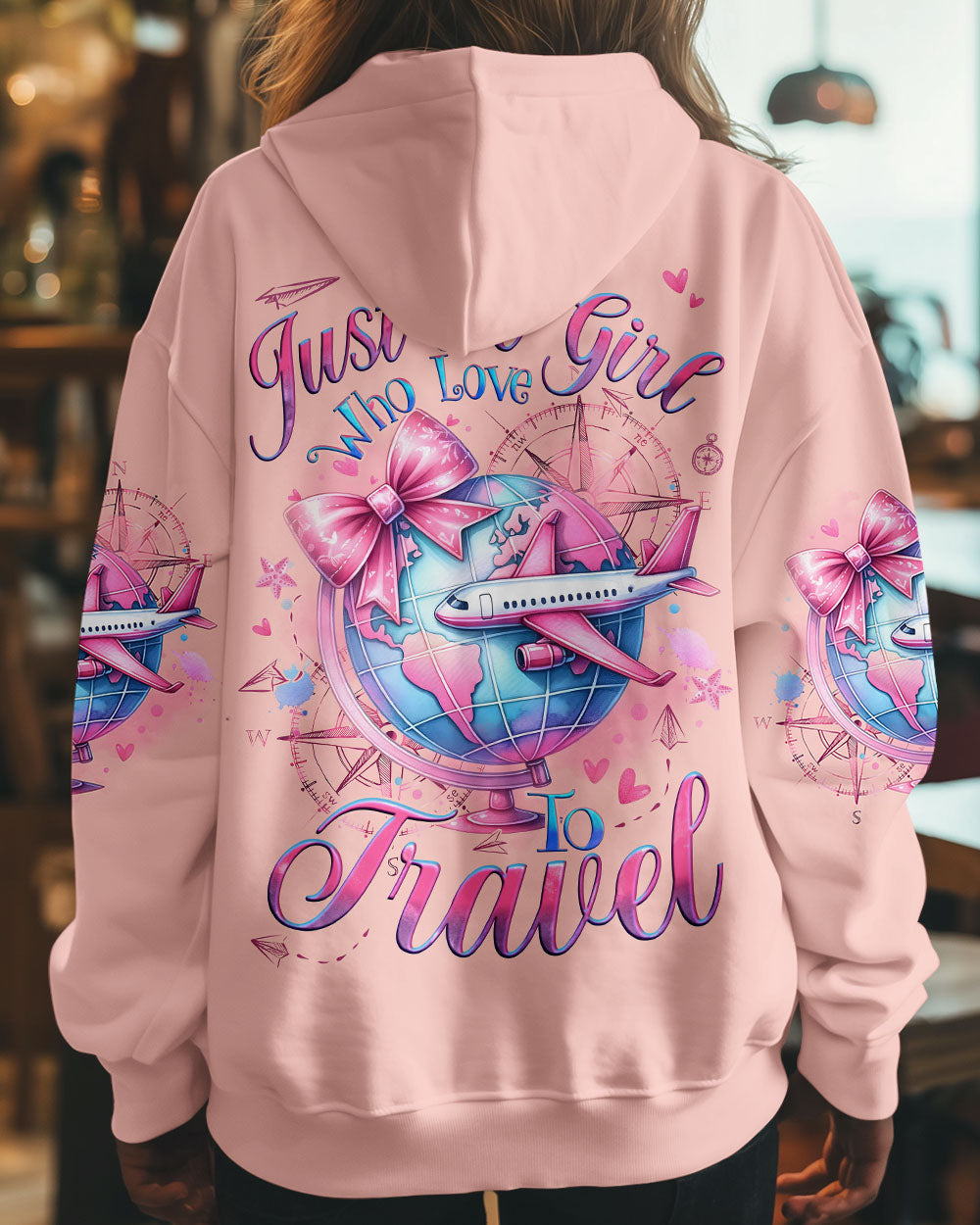 BLISSCORNERS JUST A GIRL WHO LOVES TRAVEL ALL OVER PRINT