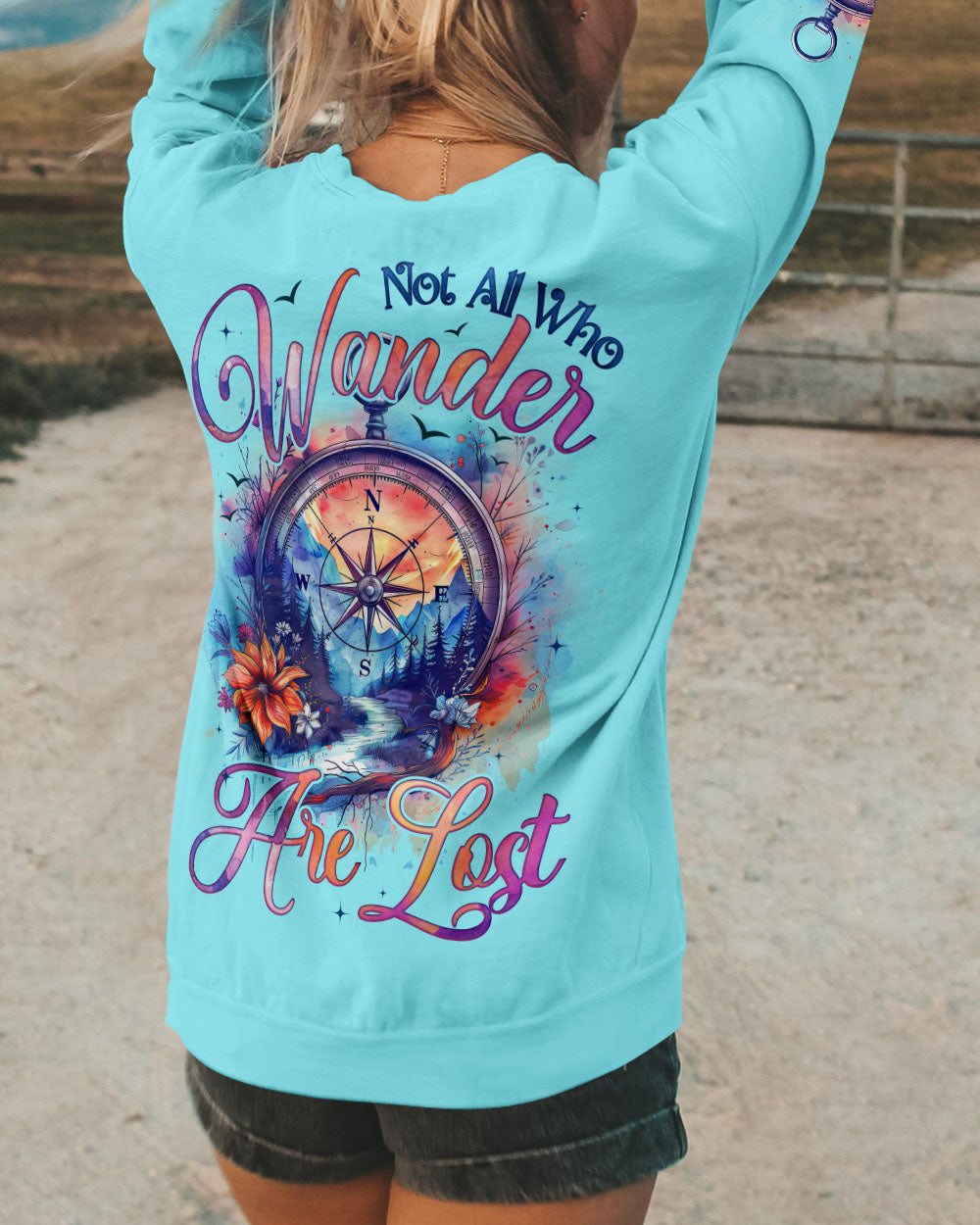 BLISSCORNERS NOT ALL WHO WANDER ARE NOT COMPASS ALL OVER PRINT