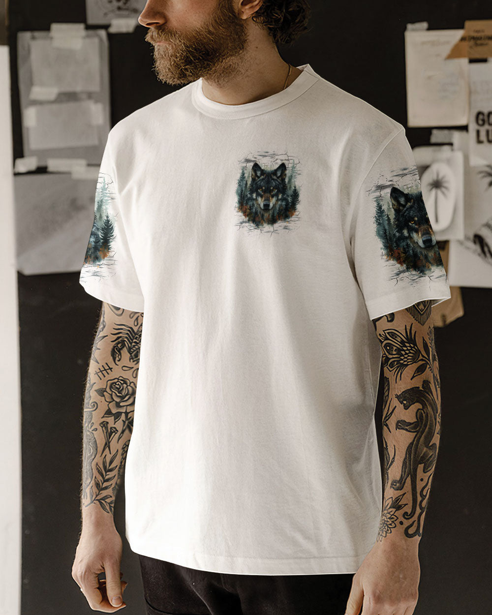 BLISSCORNERS THE CLOSER I GET TO NATURE WOLF ALL OVER PRINT