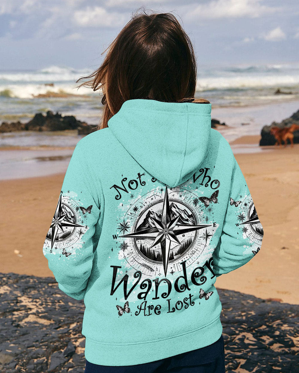 BLISSCORNERS NOT ALL WHO WANDER ARE LOST COMPASS ALL OVER PRINT
