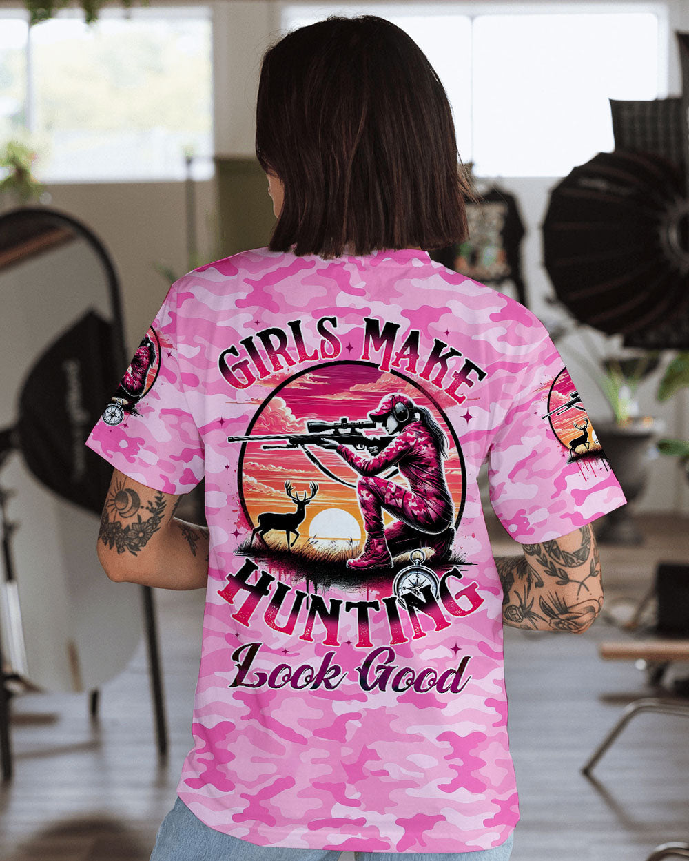 BLISSCORNERS (HOT DEAL) GIRLS MAKE HUNTING LOOK GOOD ALL OVER PRINT