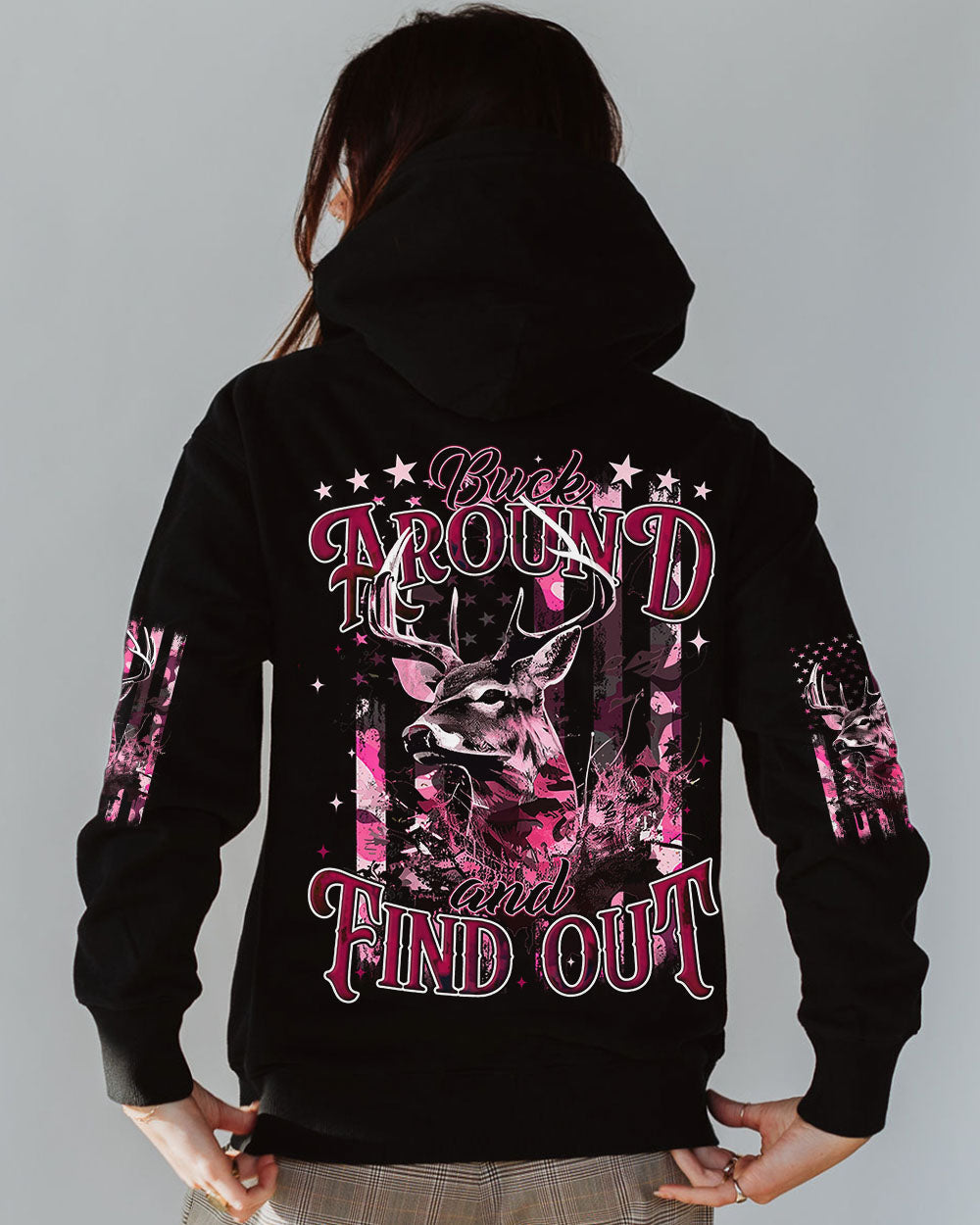 BLISSCORNERS BUCK AROUND AND FIND OUT DEER HUNTING ALL OVER PRINT