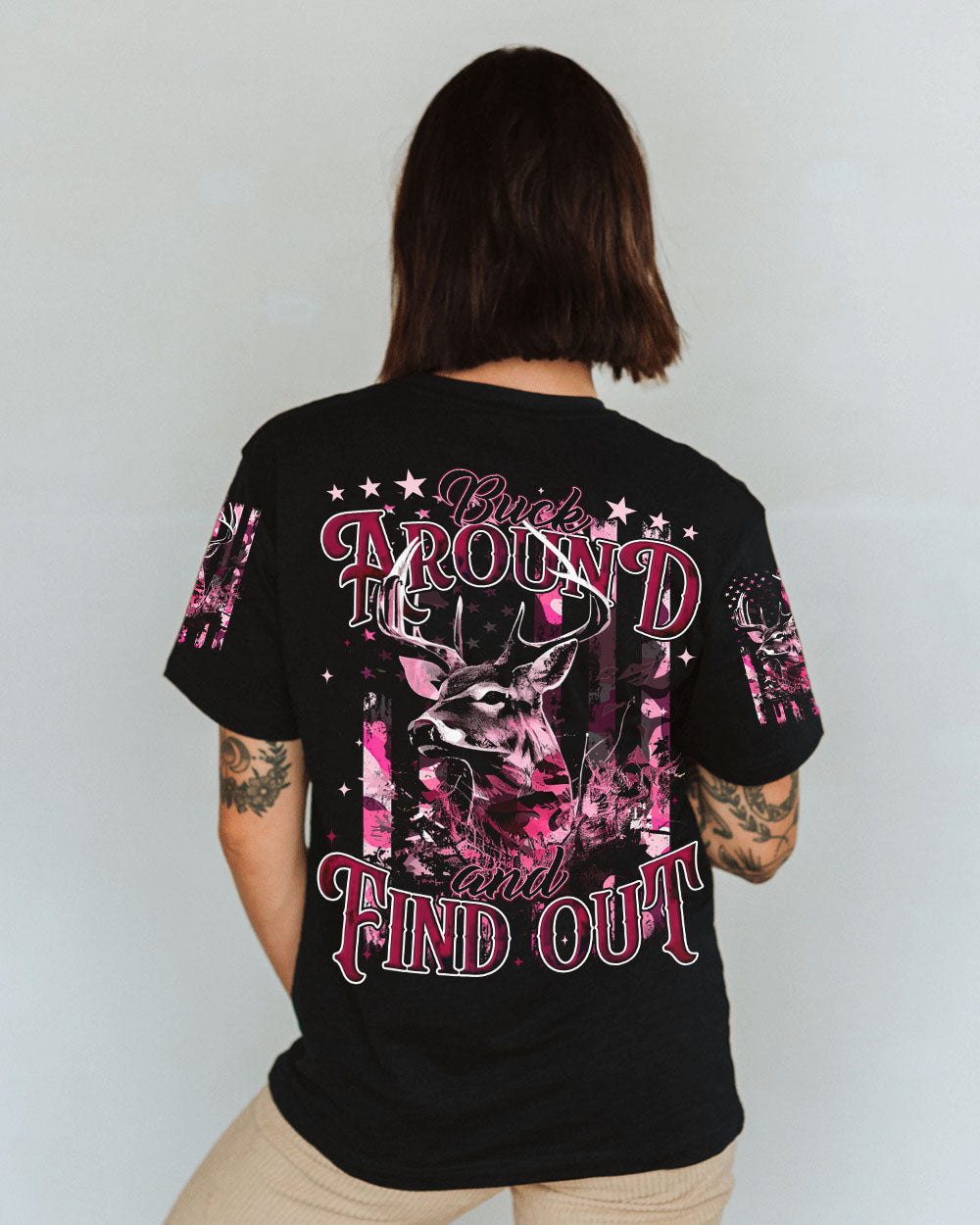 BLISSCORNERS BUCK AROUND AND FIND OUT DEER HUNTING ALL OVER PRINT