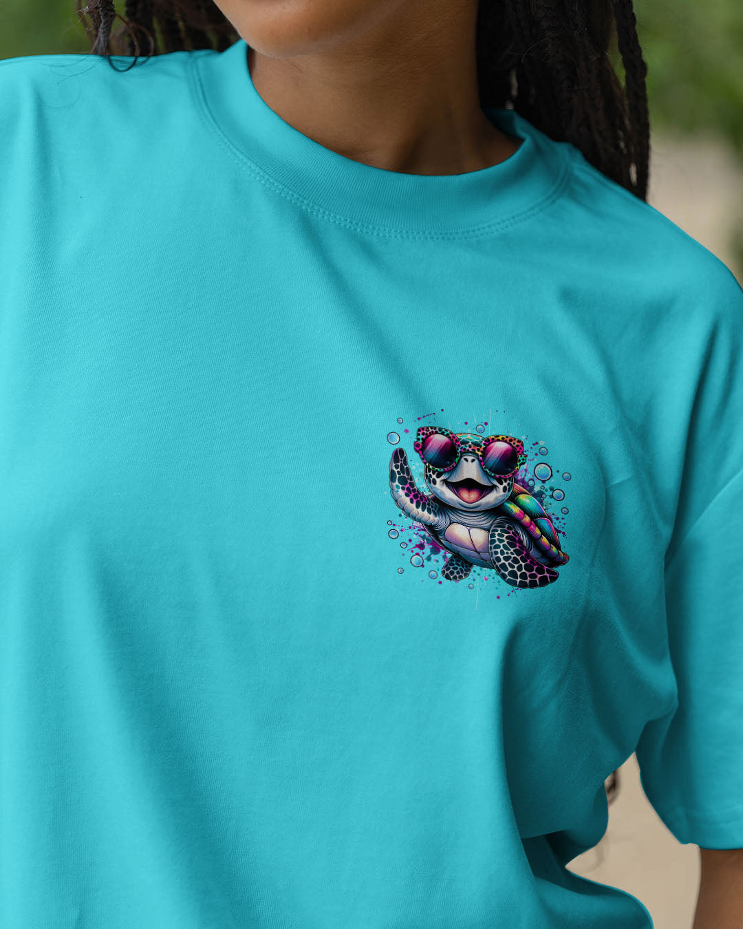 BLISSCORNERS SMELL THE SEA FEEL THE BREEZE TURTLE ALL OVER PRINT