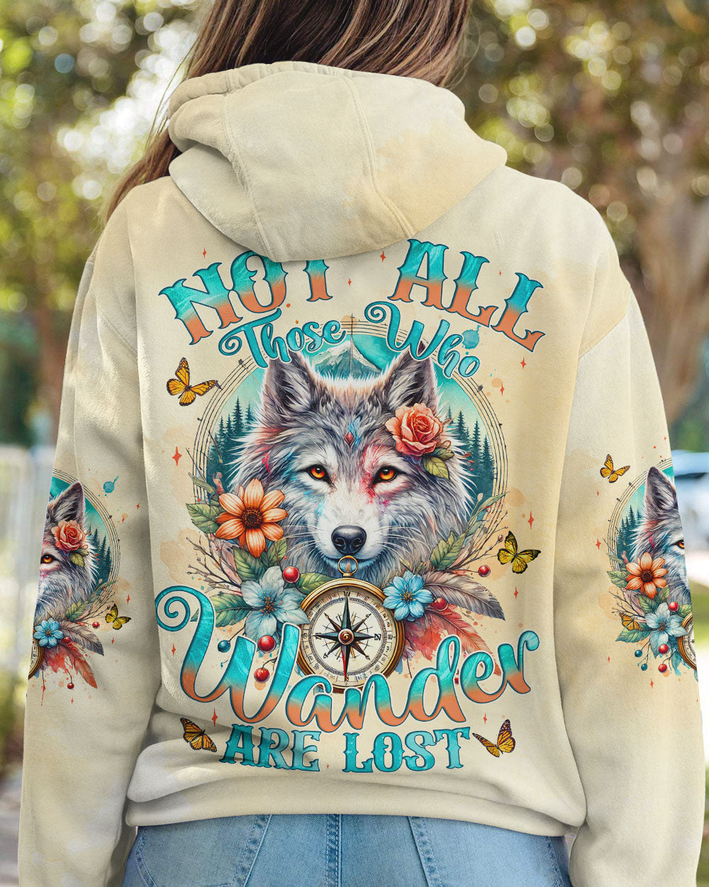 BLISSCORNERS NOT ALL THOSE WHO WANDER ARE LOST WOLF ALL OVER PRINT